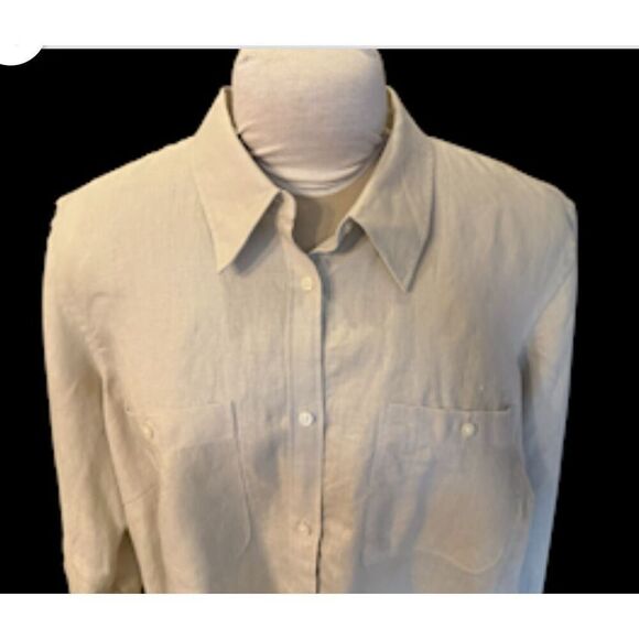 Lauren Ralph Lauren Women’s Linen Blouse Roll Tab Sleeves Plus Sz. 2X - Picture 4 of 14